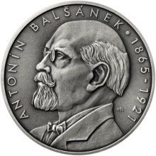 Antonín Balšánek - 150. výročie narodenia striebro patina