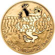Sada zlatého dukátu a stříbrného odražku Vpád vojsk Varšavské smlouvy - proof