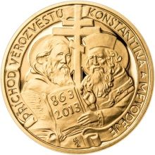 Sada zlatého dukátu a strieborného odražku Konstantin a Metoděj - proof
