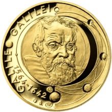 Galileo Galilei - 450. výročie narodenia zlato proof