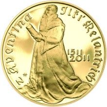 Nevydané minca Jirího Harcuby - Jirí Melantrich z Aventina 34mm zlato Proof