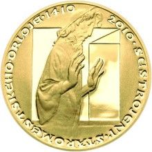 Nevydané mince Jirího Harcuby - Sestrojení Staroměstského orloje 34mm zlato Proof