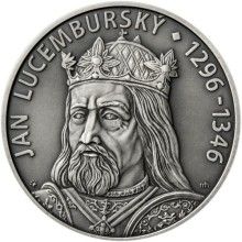 Jan Lucemburský - 720. výročie narodenia striebro patina