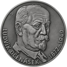 Ludvík Očenášek - 145. výročie narodenia striebro patina
