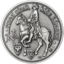 Karel I. Veliký - 1200. výročie úmrtí striebro patina