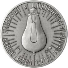 Thomas Alva Edison - 135. výročie sestrojení žárovky striebro patina