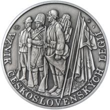 Založení československých legií - 100. výročie striebro patina