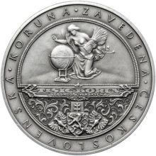 Zavedení československé koruny  - 95. výročí stříbro patina
