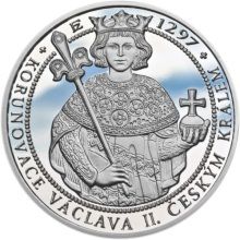 Korunovace Václava II. českým králem - striebro Proof