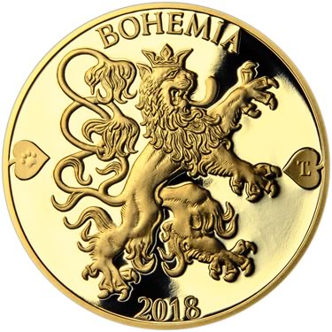 Náhled Reverzní strany - 2018 - Proof - Česká heraldika. Lev. - 1 dukát Au