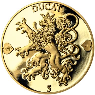 Náhled Averzní strany - 2018 - Proof - Česká heraldika. Lev. - 5 dukát Au