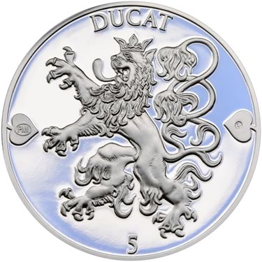 Náhled Averzní strany - 2019 - Proof - Česká heraldika. Lev. - 5 dukát Ag