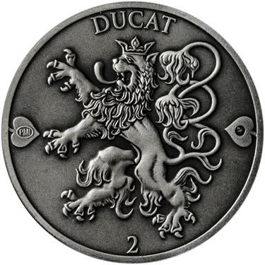 Náhled Reverzní strany - 2023 - patina - Česká heraldika. Lev. - 2 dukát Ag