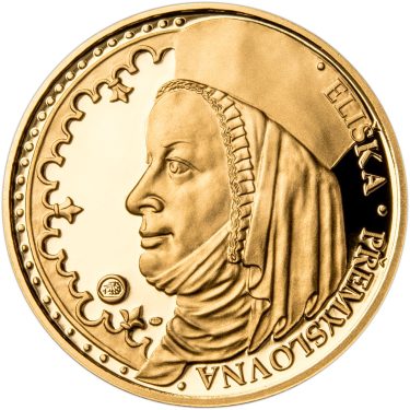 Náhled Averznej strany - Sada zlatého dukátu a stříbrného odražku Eliška Přemyslovna - 725. výročí narození - proof