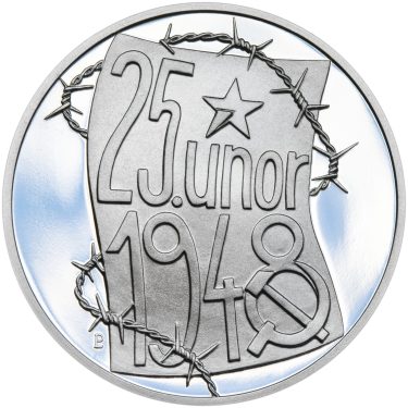 Náhled Averznej strany - Memento 25. února 1948 - komunistický puč v Československu  - 1 Oz stříbro Proof