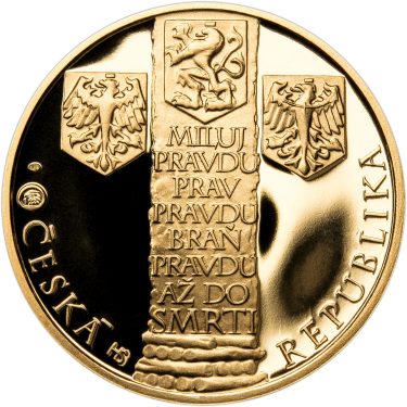 Náhled Reverznej strany - Sada zlatého dukátu a stříbrného odražku Jan Hus - II. - proof