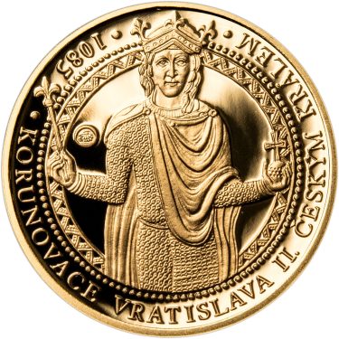 Náhled Averznej strany - Sada zlatého dukátu a stříbrného odražku Korunovace Vratislava II. - proof