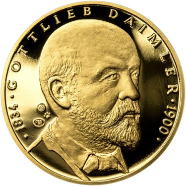 Náhled Averznej strany - Gottlieb Daimler - 180. výročí narození zlato proof