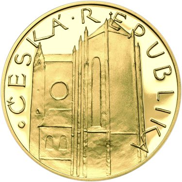 Náhled Reverznej strany - Nevydané mince Jiřího Harcuby - Zal. kláštera Zlatá Koruna 34mm zlato Proof