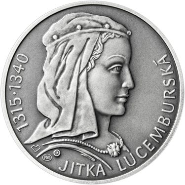 Náhled Averznej strany - Jitka Lucemburská - 700. výročí narození stříbro patina