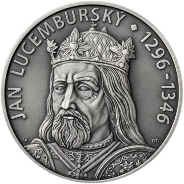 Náhled Averznej strany - Jan Lucemburský - 720. výročí narození stříbro patina