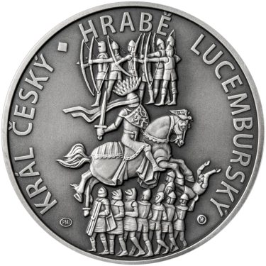 Náhled Reverznej strany - Jan Lucemburský - 720. výročí narození stříbro patina