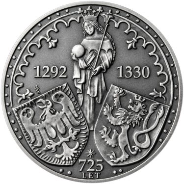 Náhled Reverznej strany - Eliška Přemyslovna - 725. výročí narození stříbro patina