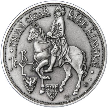 Náhled Reverznej strany - Karel I. Veliký - 1200. výročí úmrtí stříbro patina