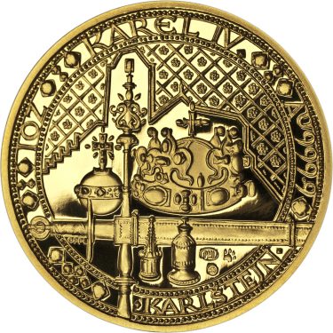 Náhled Averznej strany - Nejkrásnější medailon IV. - Karlštejn zlato Proof