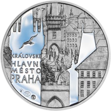 Náhled Averznej strany - Královské hlavní město Praha - stříbro 1 Oz Proof
