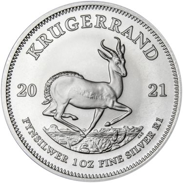 Náhled Averznej strany - Kruger Rand 1 Oz Ag Investiční stříbrná mince