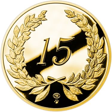 Náhled Averzní strany - Zlatý dukát k životnímu výročí 15 let Proof