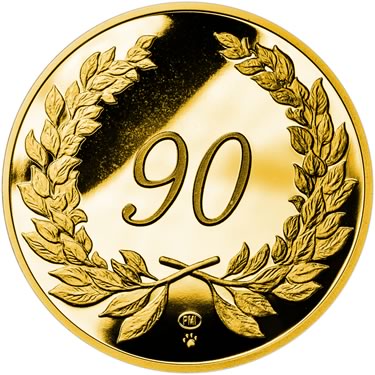 Náhled Averzní strany - Zlatý dukát k životnímu výročí 90 let Proof