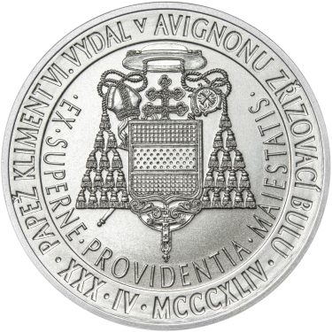 Náhled Reverzní strany - Povýšení pražského biskupství na arcibiskupství - 670 let - 28 mm stříbro b.k.