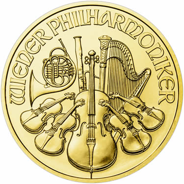 Náhled Averznej strany - Wiener Philharmoniker  1/2 Oz - Investiční zlatá mince