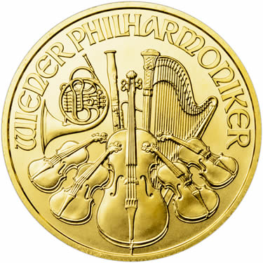 Náhled Averznej strany - Wiener Philharmoniker  1/4 Oz - Investiční zlatá mince