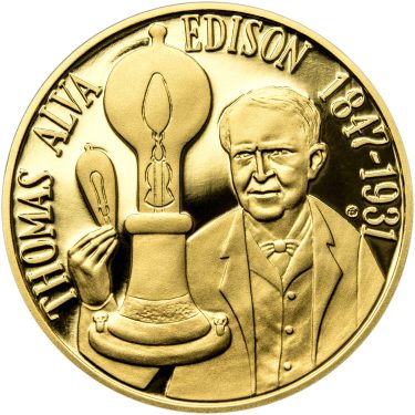 Náhled Averznej strany - Thomas Alva Edison - 135. výročí sestrojení žárovky zlato proof
