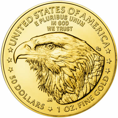 Náhled Reverznej strany - 1 OZ American Eagle Gold - Investiční zlatá mince