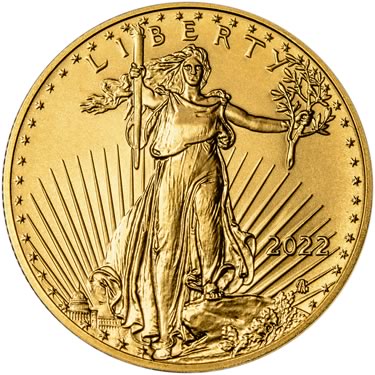 Náhled Averznej strany - 1/2 OZ American Eagle Gold - Investiční zlatá mince