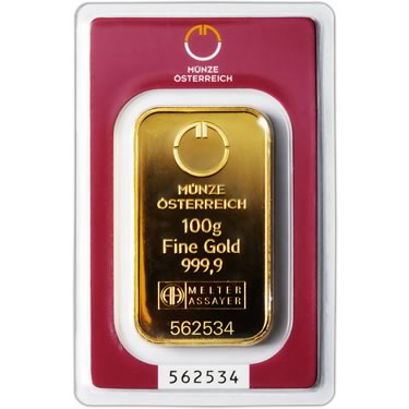 Náhled Reverznej strany - Münze Österreich 100 gramů - Investiční zlatý slitek - Set 10ks slitků