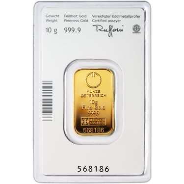 Náhled Reverznej strany - Münze Österreich 10 gramů - Investiční zlatý slitek