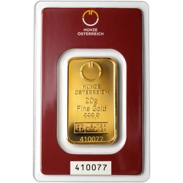 Náhled Reverznej strany - Münze Österreich 20 gram - Investiční zlatý slitek - Set 10ks slitků