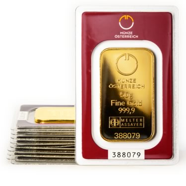Náhled Averznej strany - Münze Österreich 50 gramů - Investiční zlatý slitek - Set 10ks slitků
