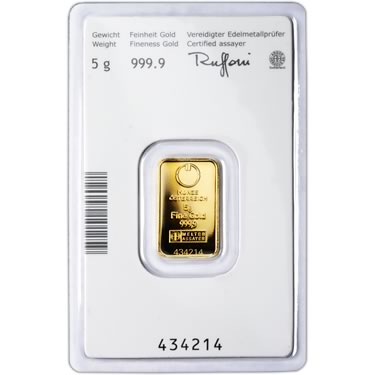 Náhled Reverznej strany - Münze Österreich 5 gramů - Investiční zlatý slitek - Set 10ks slitků