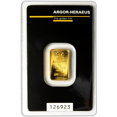 Náhled Averznej strany - Argor-Heraeus SA 5 gram - KINEBAR - Investiční zlatý slitek